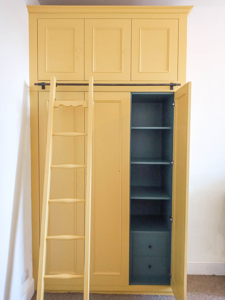 built in wardrobe bristol, fitted wardrobe, wardrobe ladder, furniture maker