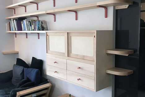 Maple Wall Cabinet & Shelves.